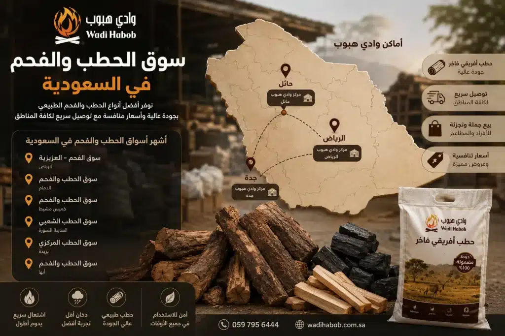 سوق الحطب والفحم في السعودية | أفضل التجار وأماكن البيع 2026